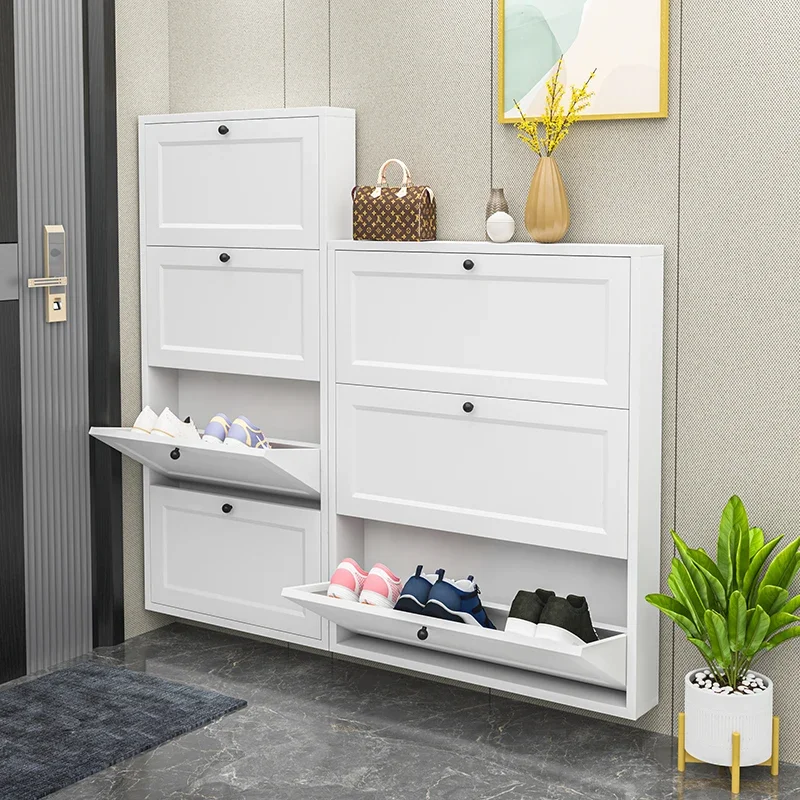 

Ultra-thin household tipping bucket shoe cabinet large-capacity storage at the entrance of the door the new model