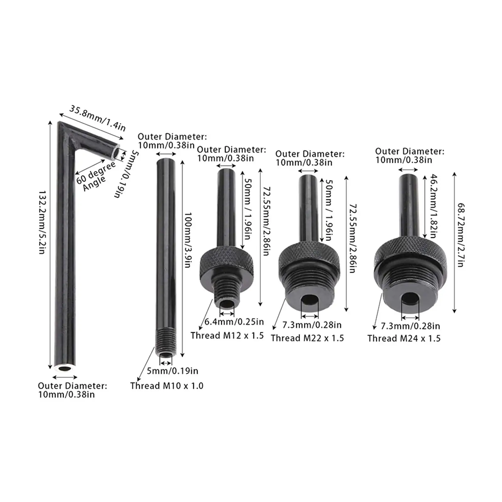 5 Pieces Auto Automatic Fluid Oil Filling Filler Adapter Aluminum images - 6