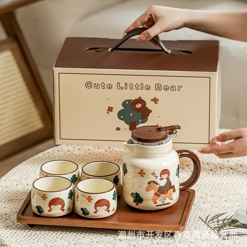 Tea set, household light luxury, high-end gifts, teacup, teapot, a complete set of high-value gift boxes for girls