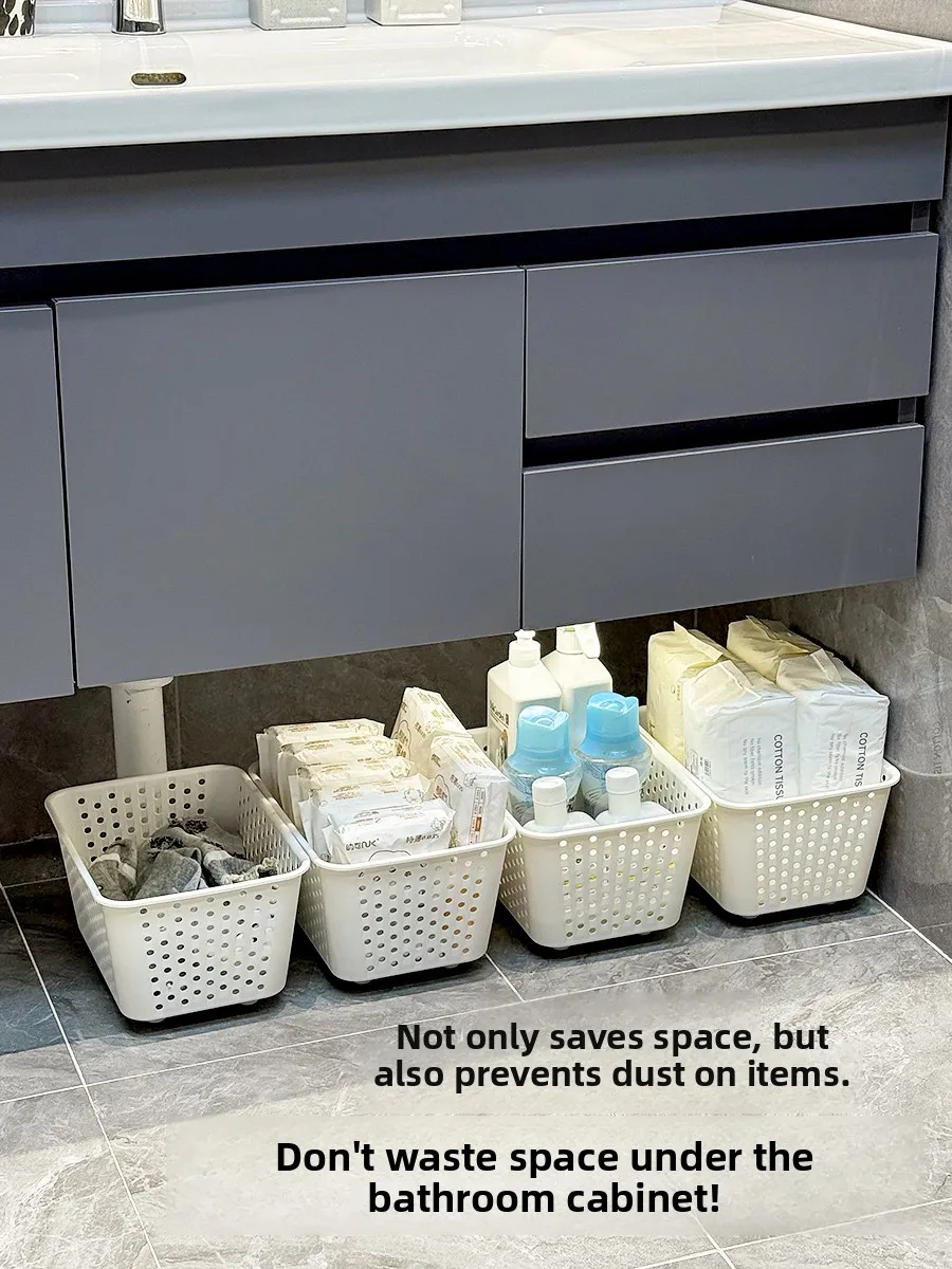 

Мобильная корзина для хранения Batoom под раковину, пластиковый органайзер для туалетных принадлежностей и утюжков