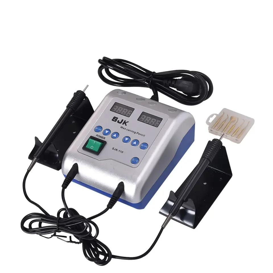 Electric Waxer Wax Knife Carving Machine with 6 Wax Tips + 2 Wax Carving Pens Dental Lab Equipment