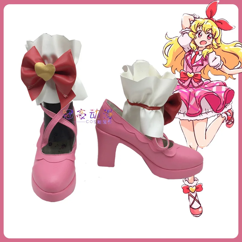 

Aikatsu! Hoshimiya Ichigo Cosplay Shoes Boots Anime Halloween Party Accessories High Heel Shoes