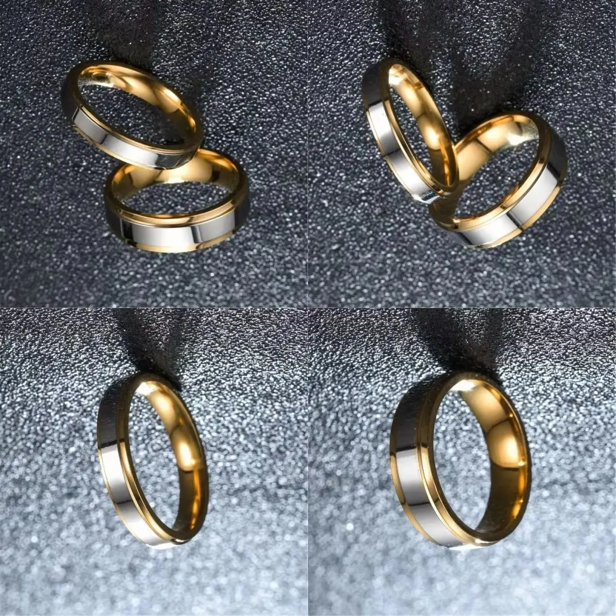 2025 New Couples Stainless Steel Wedding Bands Simple Design Ring 4mm/6mm Width Memorial Day Gift for Women And Men