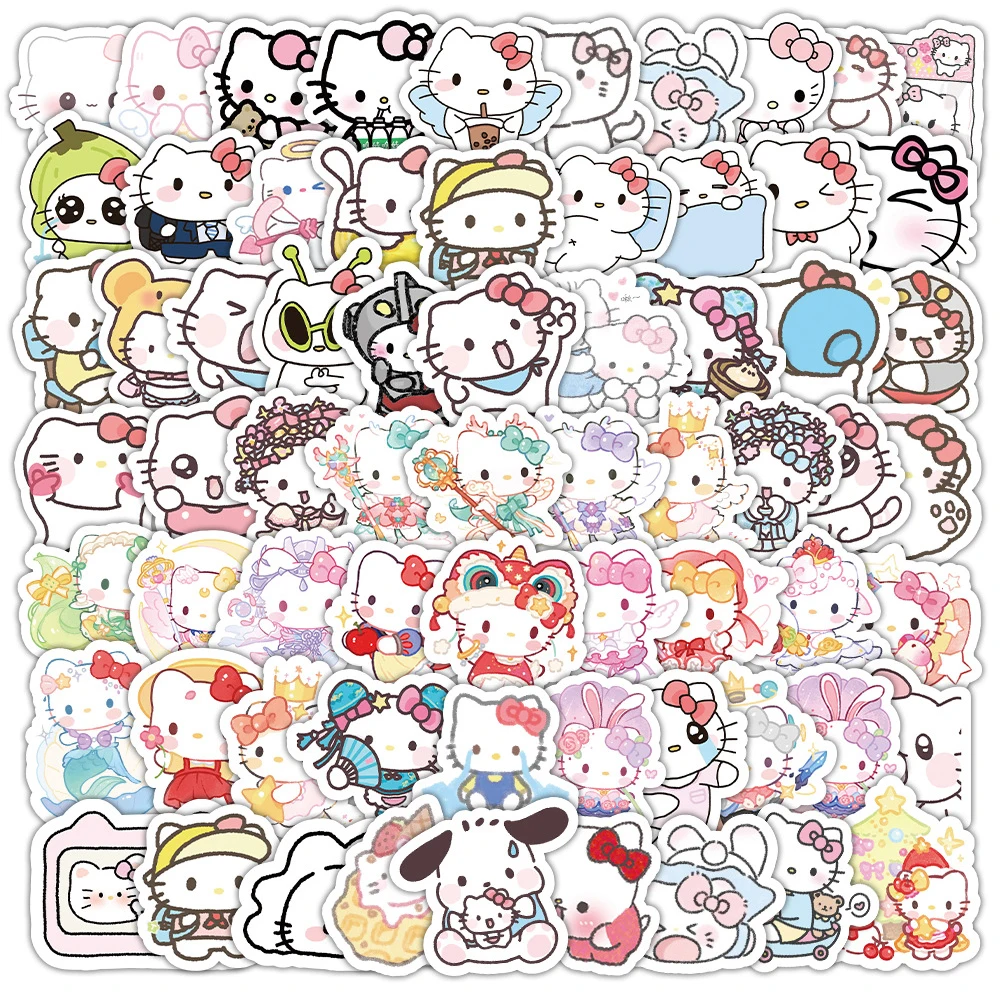 

10/30/50/120pcs Kawaii Hello Kitty Stickers Anime DIY Water Bottle Guitar Diary Aesthetic Cartoon Vinyl Sticker Decal Decoration