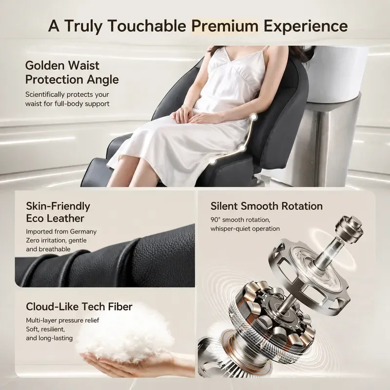 Automatic Electric Shampoo Bed Japanese High End Rotating Flush Hair Treatment Chair for Barber Shop Beauty