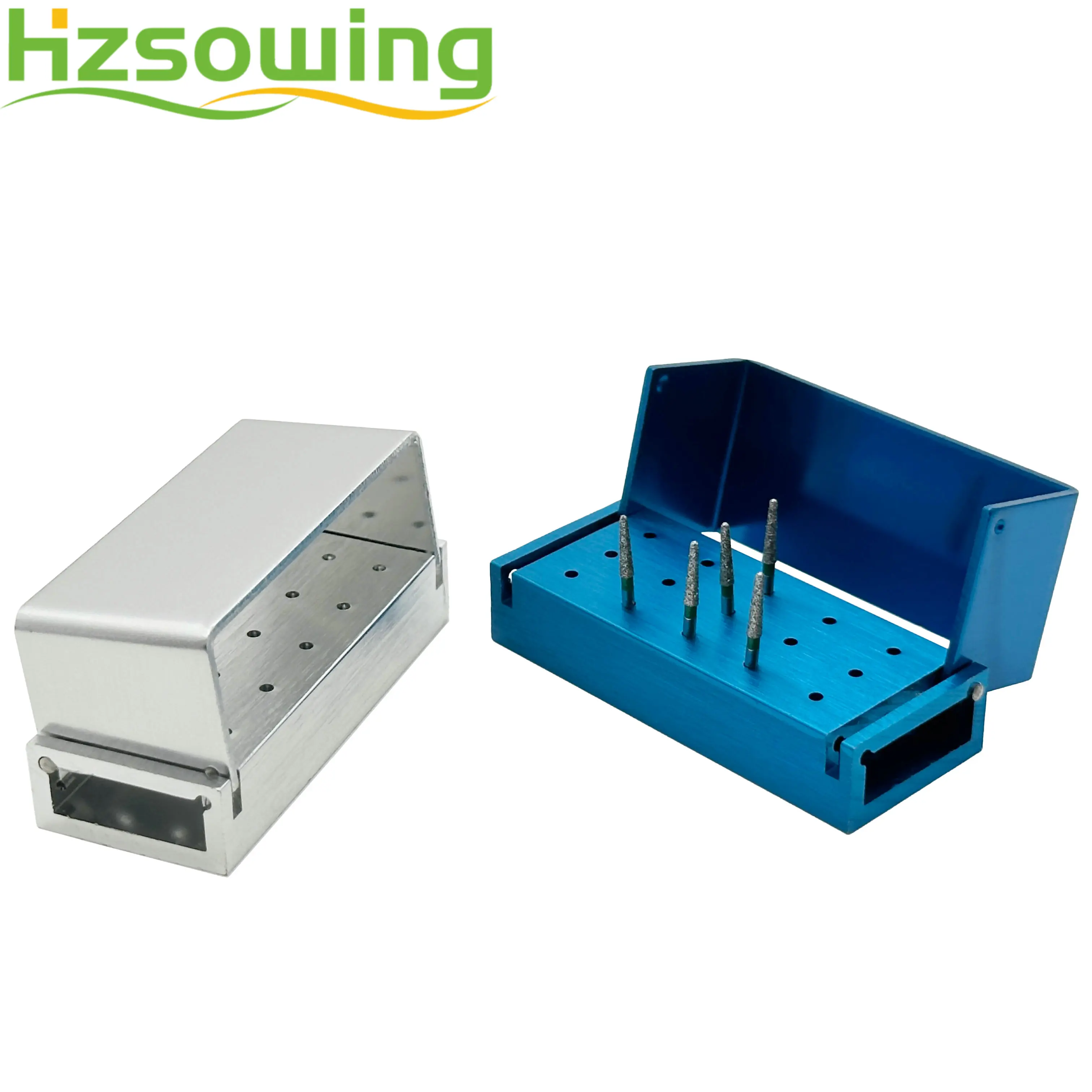 15Holes Dental Burs Disinfection Box FG Diamond Burs Aluminum Holder Use For Hight Speed Bur   Dentistry Tool