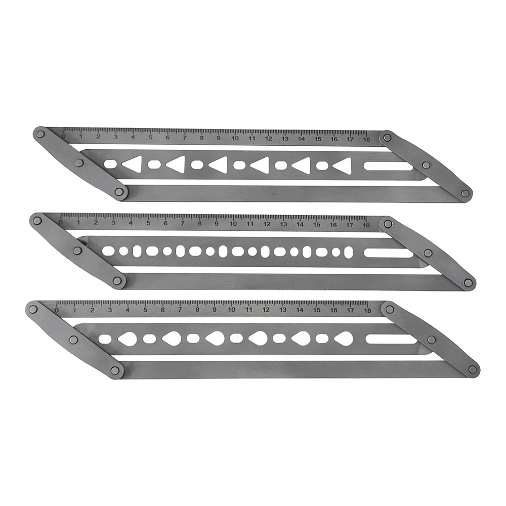 1Pc Stainless Steel Belt Center Positioning Ruler Template DIY Belt Shoulder Strap Center Holes Punching Leather-craft Tools