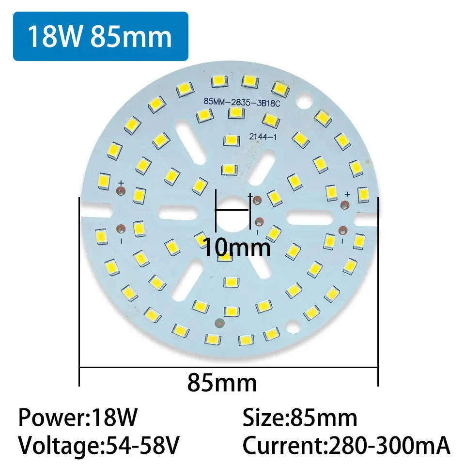 15W 18W Light Board LED Lamp Panel SMD5730/SMD2835 Ceiling PCB With LED 85mm 100mm With Plug Wire For LED Bulb LED Downlight