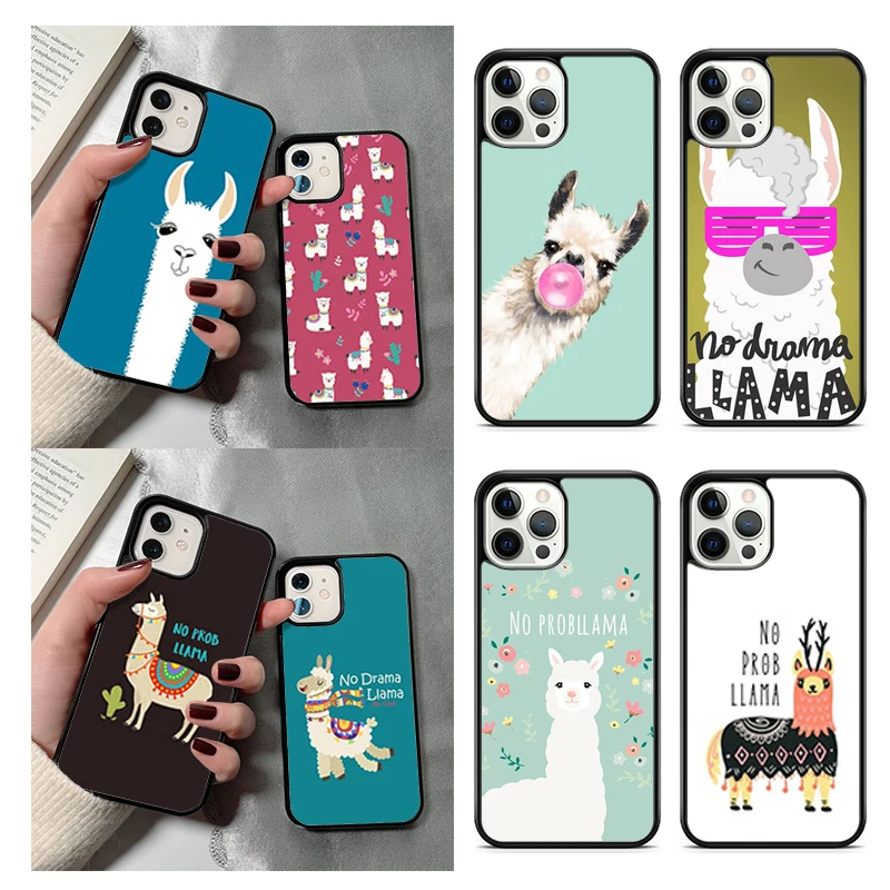 No Prob llama Lama Quotes Phone Case For iPhone 14 15 16 13 12 Mini Max Cover For Apple 14 15 16 11 Pro Max 8 7 Plus SE2020