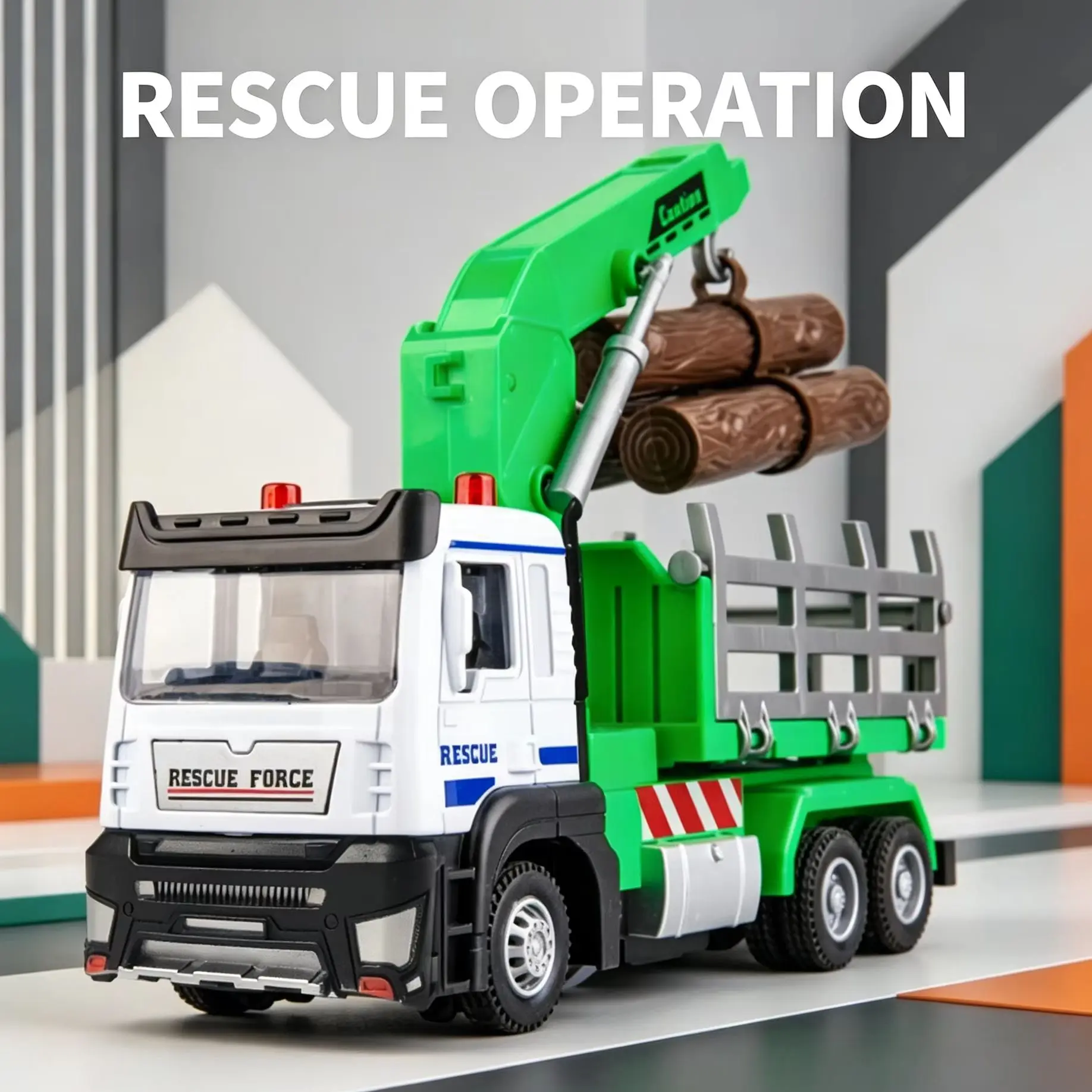 

1/32 Timber Transportation Crane Toys Models Cars Alloy Diecast 2 Doors Opened Miniature Engineering Vehicles Toddler Kids Gifts