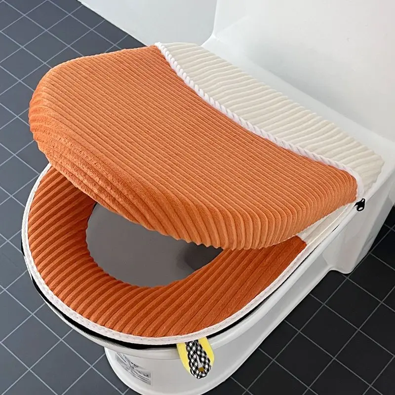 Toilet Seat 2/3 Pieces Cushion  Four Season Universal Household Waterproof Zipper Toilet Set