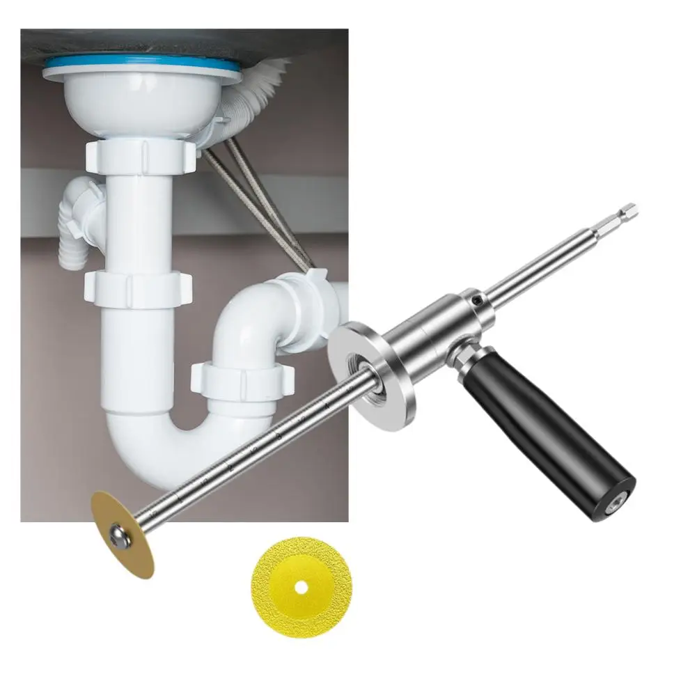 

PVC Pipe Inside Cutter Diamond Grit Cutting Wheel And Handle, Fit For 1-1/2Inch To 8 Inch,7Inch Adjustable Cutting Depth U2P2