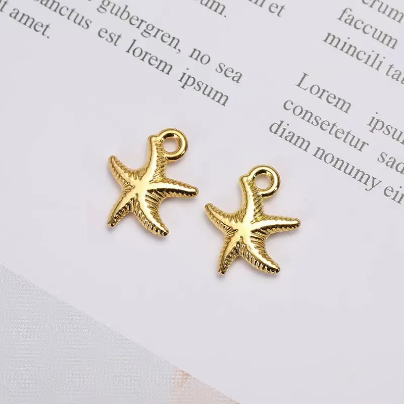 

Starfish jewelry accessories: Underwater World Series Alloy DIY handmade striped starfish pendant