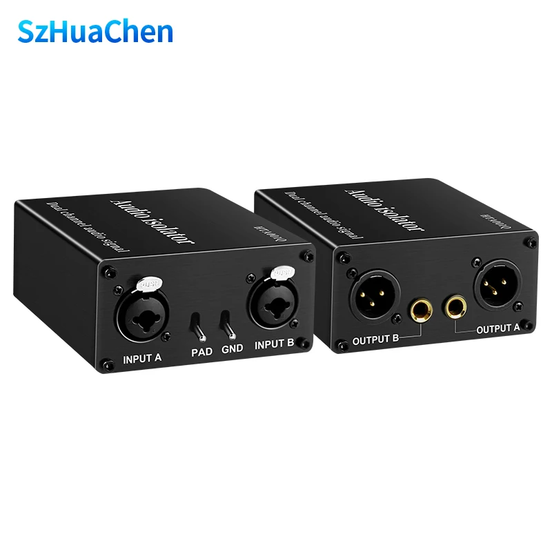 2-Channel XLR Audio Isolator Noise Reduction Filter Eliminates Current Noise 6.5 XLR Mixer Audio Isolators Dual-Channel 6.5 XLR