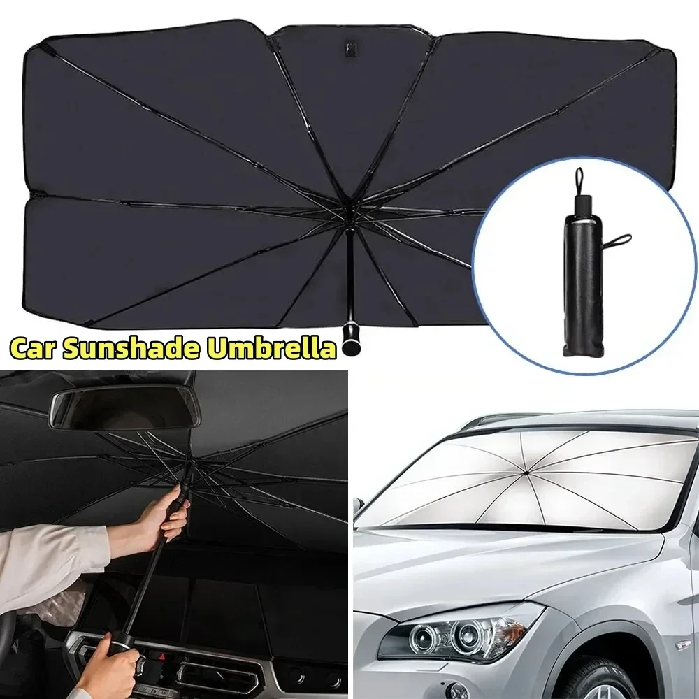 Car Sunshade Windshield Umbrella Front Sun Shade Parasol Foldable Summer Protection Car Seat Heat Insulation Car Accessories