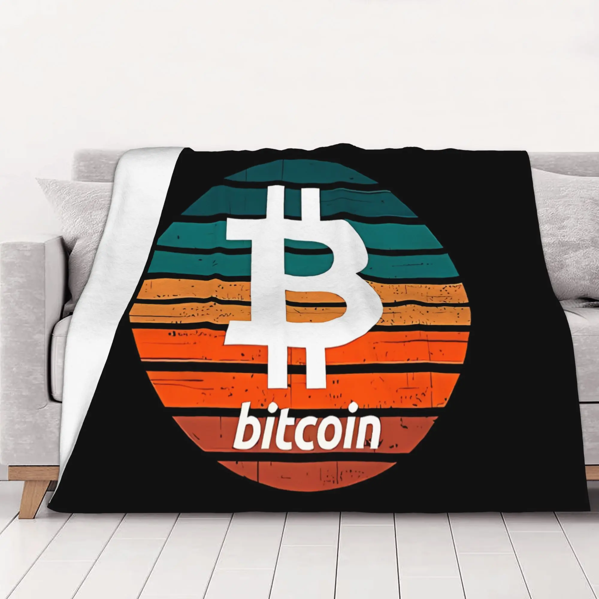 1PC Bitcoin Crypto Grunge Bitcoin home room decorations Winter Blankets for Adults Bedding Home Interior Sofa Knee