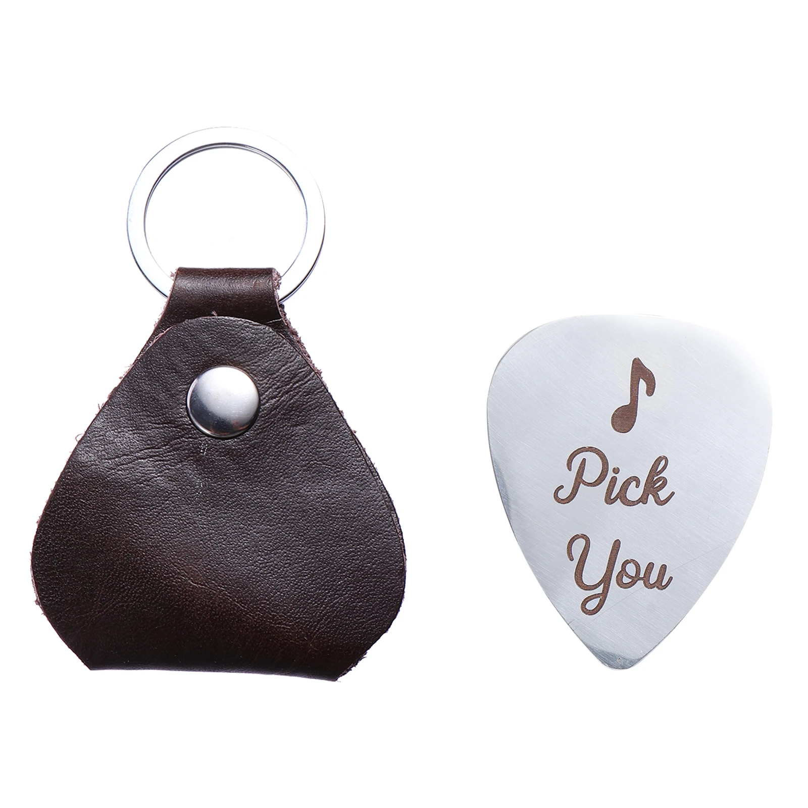 

1 Set Guitar Pick Stainless Steel Plectrum with Case Valentine's Day Gift Index Couple Gift Guitar Pick Instrument