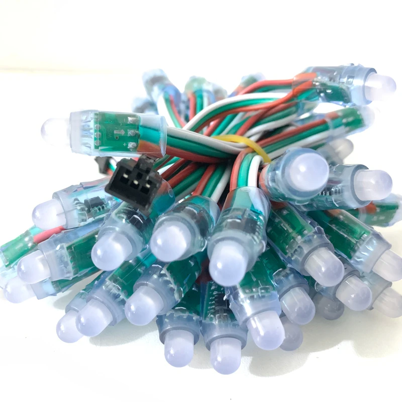wholesale 1000PCS DC 12V 12mm WS2811IC Full Color Pixel LED Module Light input IP68 waterproof RGB color Digital LED Pixel Light
