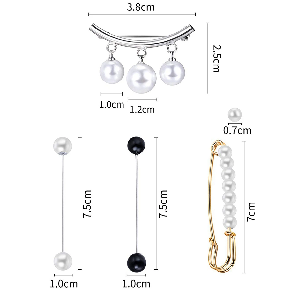 

CYL-6 Pieces Sweater Shawl Clips Faux Pearl Clip With 3 Pieces Sweater Shawl Clips Dresses Cardigan Collar Brooch