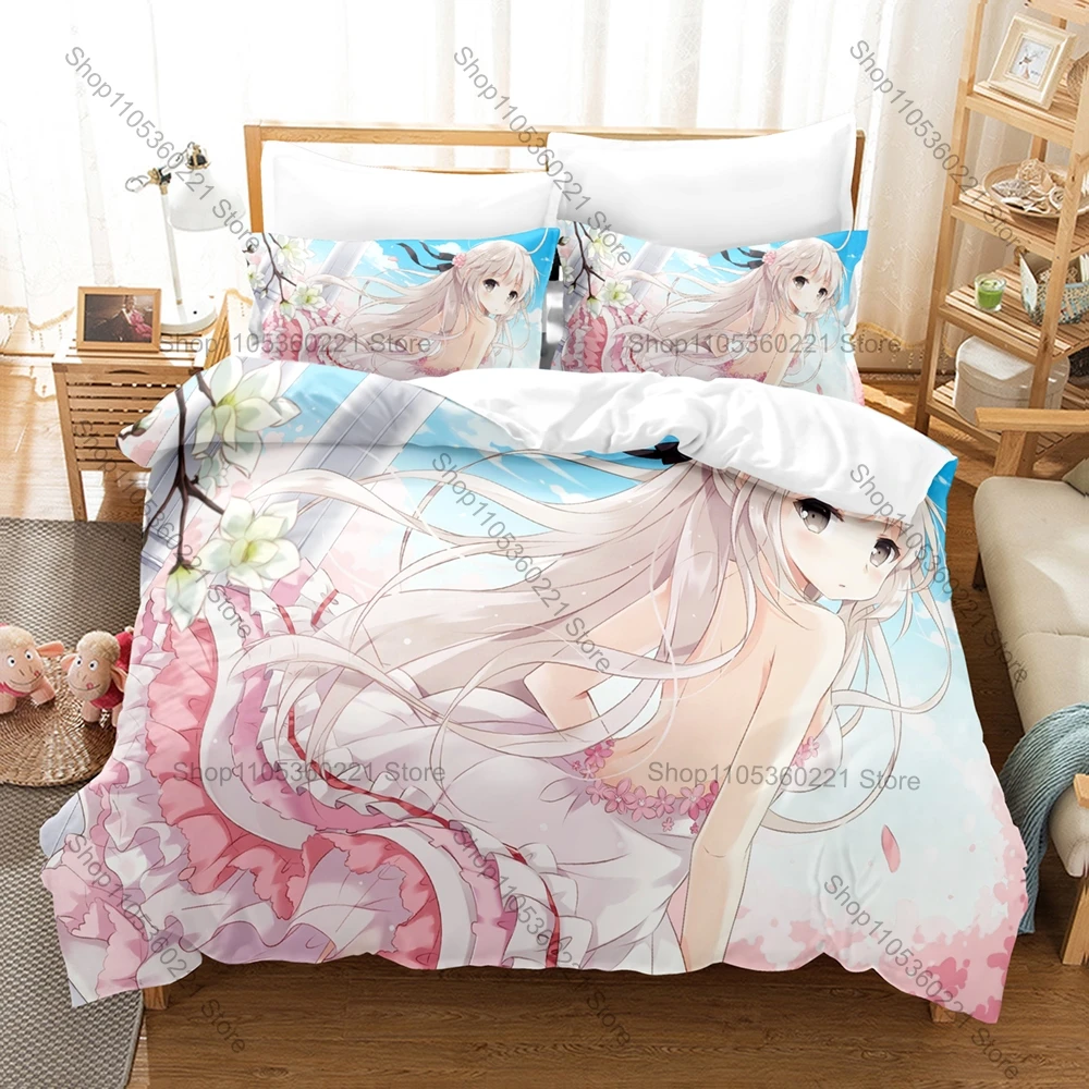 Cool Popular Anime Yosuga No Sora Bedding Kit 3 Pieces Duvet Cover Pillowcases Stylish Bedroom Ornament Gift