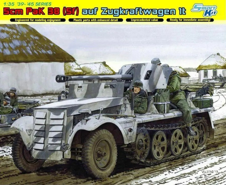 

DRAGON 1/35 6719 WW.II Немецкий 5 см Pak 38 (Sf) на Zugkraftwagen 1t пластиковая модель комплект