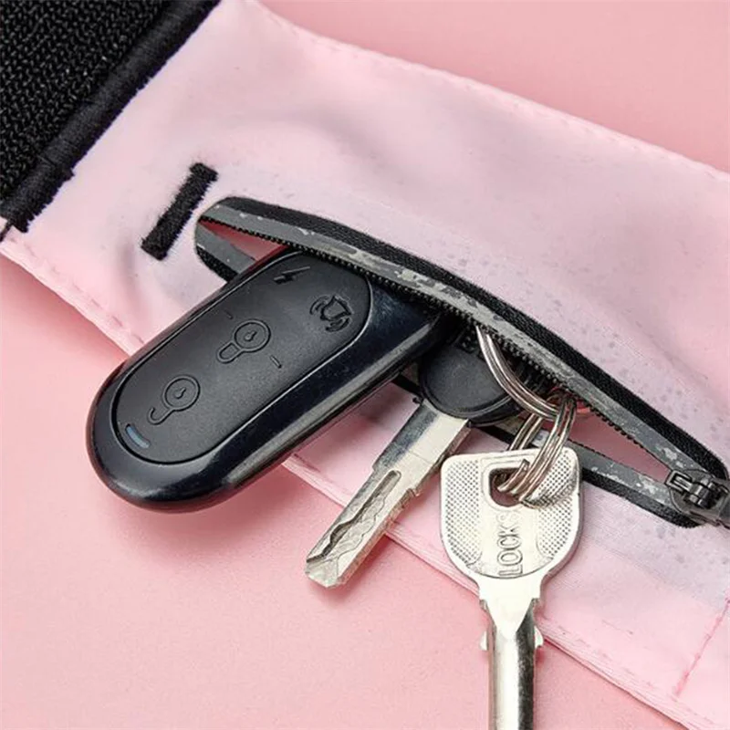 Zipper Pocket Running Sports Waistband Belt Phone Pouch For iPhone 15 14 13 12 11 Pro Max 14 Plus Elastic Waist Pack Bag