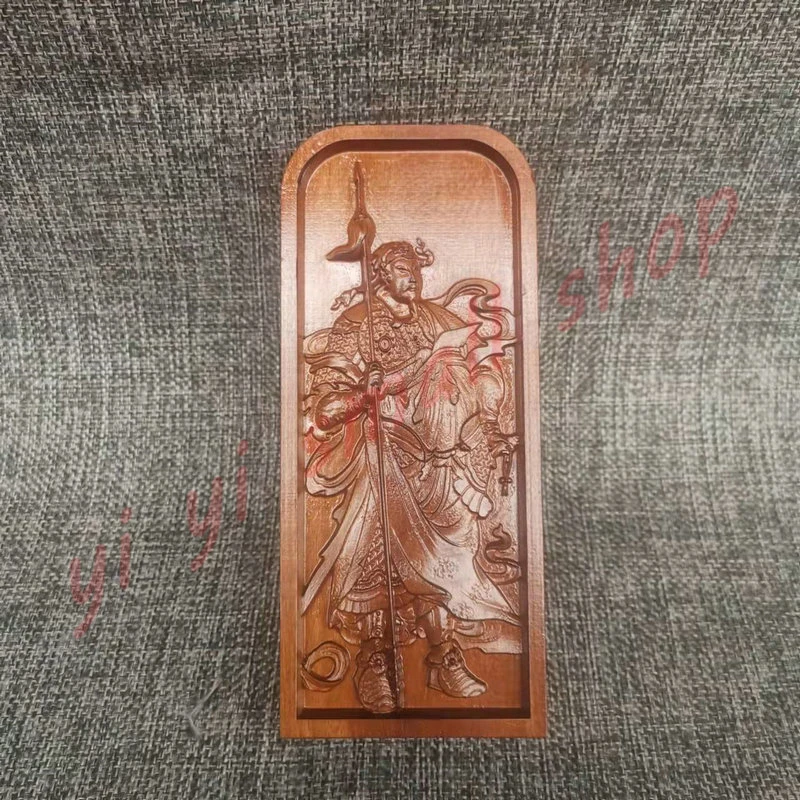 

Relief carved ornaments, marshal Yue Fei, General Yue's military order, lightning jujube wood token, five thunder order