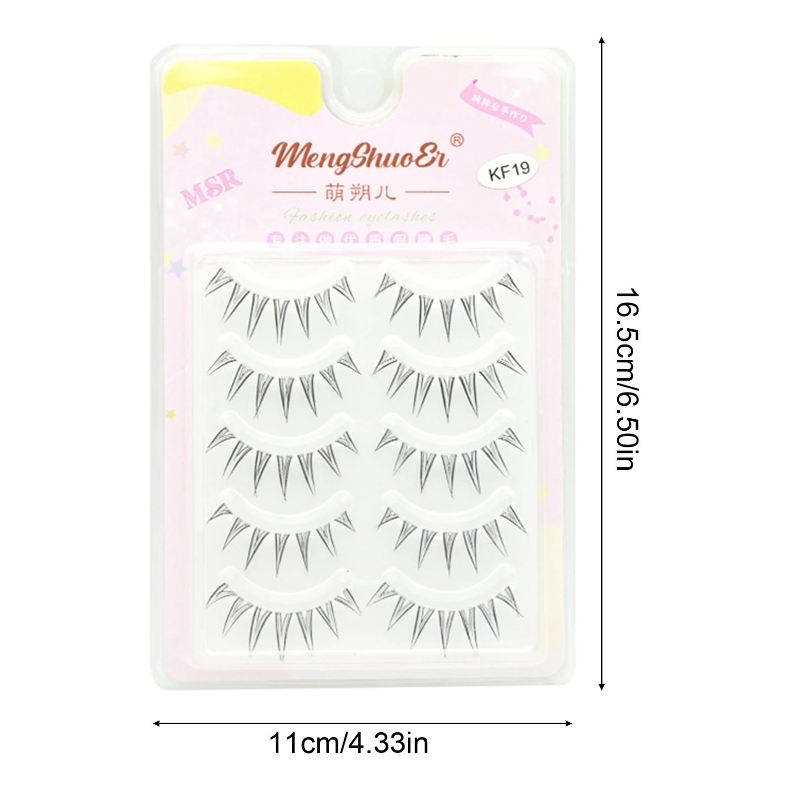 Aシェイプフェアリーラッシュフルストリップつけまつげ、超薄型透明バンド付き、ナチュラルなエアリールック、デイリーコスプレメイク用