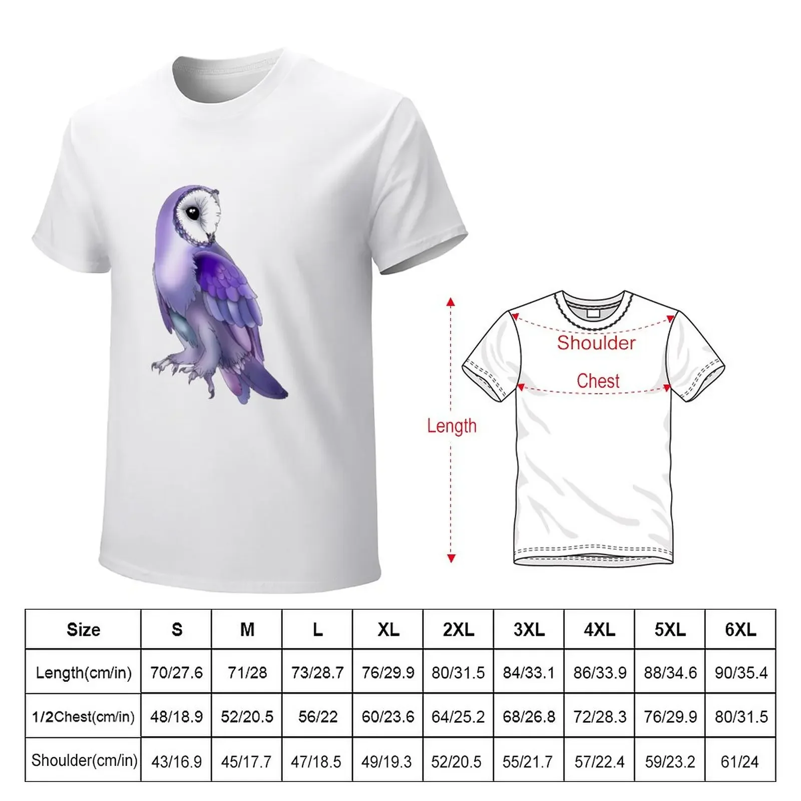 Purple and Blue Owl art T-Shirt aesthetic clothes Short sleeve tee workout shirts for men