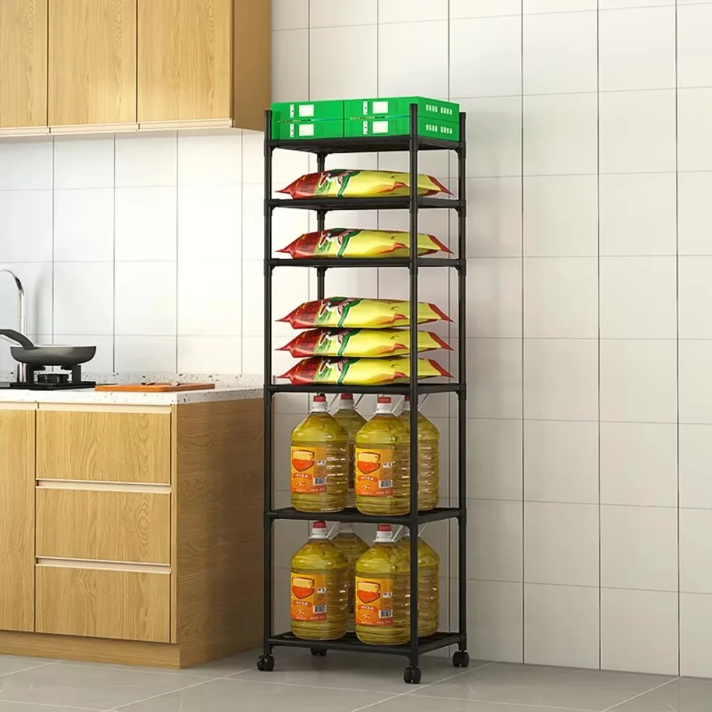 Multi-function Landing Trolley Microwave Oven Rack Installation Storage Rack With Wheels Strong Load-bearing Capacity Shelf Easy