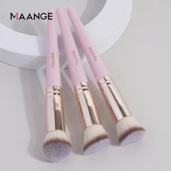 MAANGE 3PCS Foundation Makeup Brush Set Contour Concealer Blush Brush Face Kabuki Liquid Blending Soft Fluffy Hair Makeup Tools