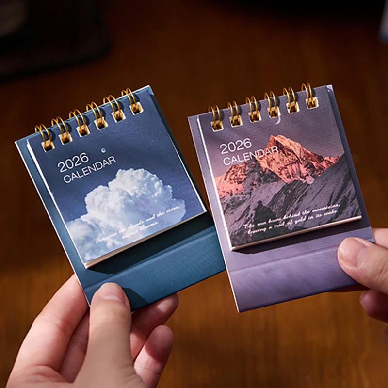 

Mini 2026 Calendar Office School Supplies Creative Scenery Desktop Calendar Monthly Planner Desk Decor Record Office Stationery