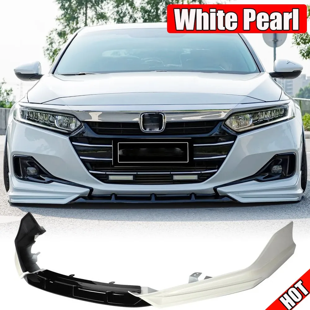 For 2021-2022 Honda Accord Yofer Painted White Pearl Front Bumper Lip Splitter