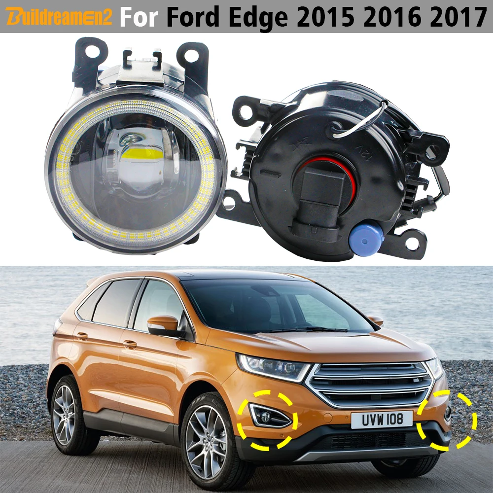 

30W H11 LED Lens Fog Light Angel Eye DRL For Ford Edge 2015 2016 2017 Car Front Fog Daytime Running Lamp 2 Pieces