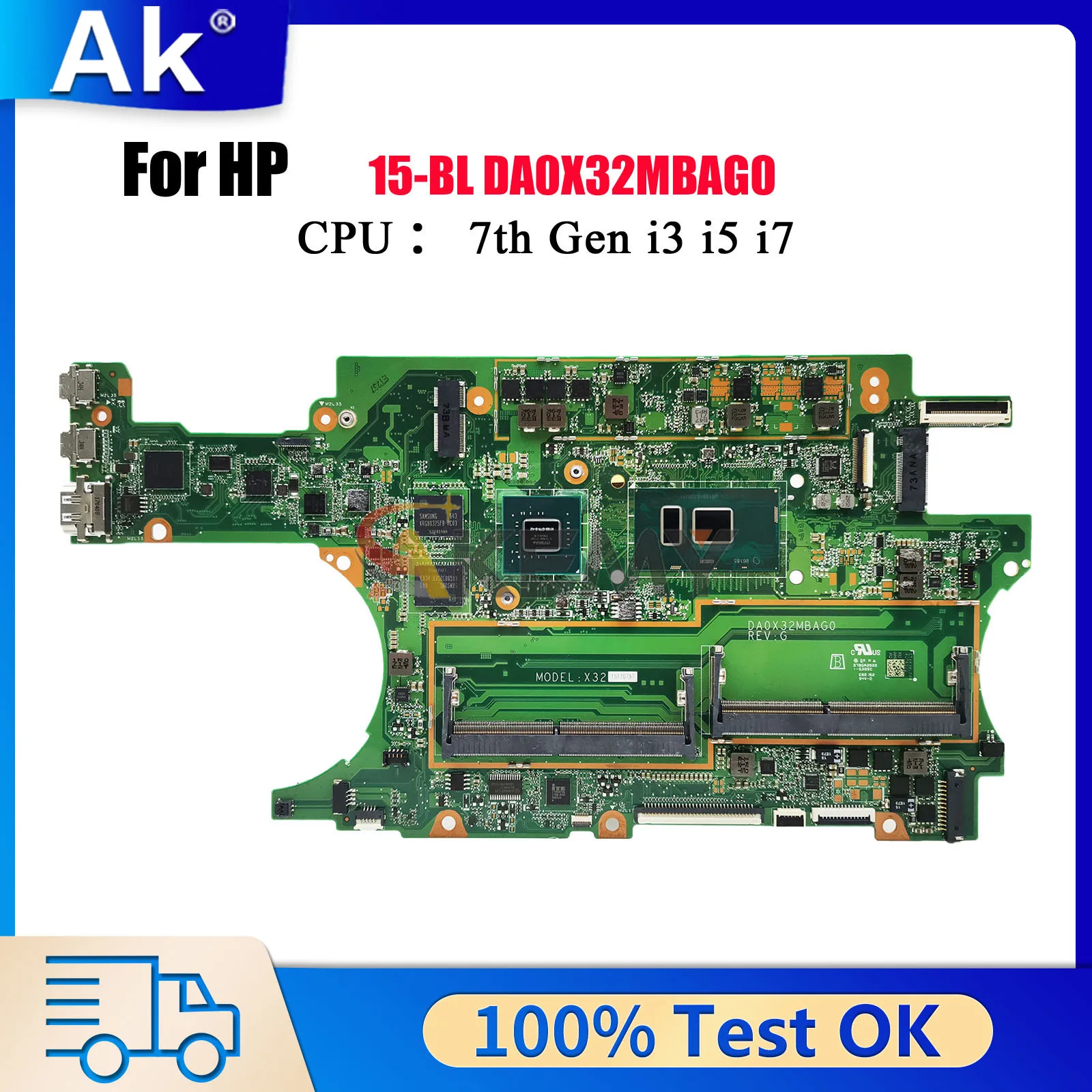 

DA0X32MBAG0 Laptop Motherboard For HP Spectre X360 15-BL With i7 CPU 940MX 2GB GPU 911083-601 911083-001 100% Fully Tested