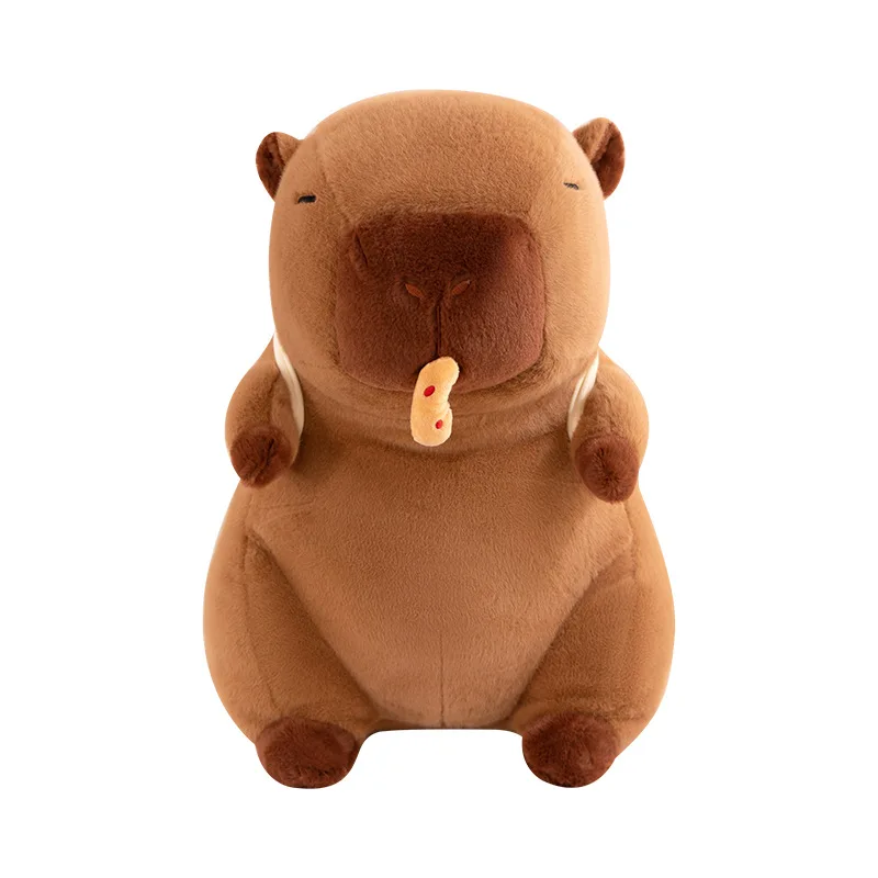 Capybara Stuffed Plush Doll Capybara Backpack Pull Horn Bun Toy Cute Kawaii Stuffed Animal Kids Birthday Xmas Gift Plushie Toy