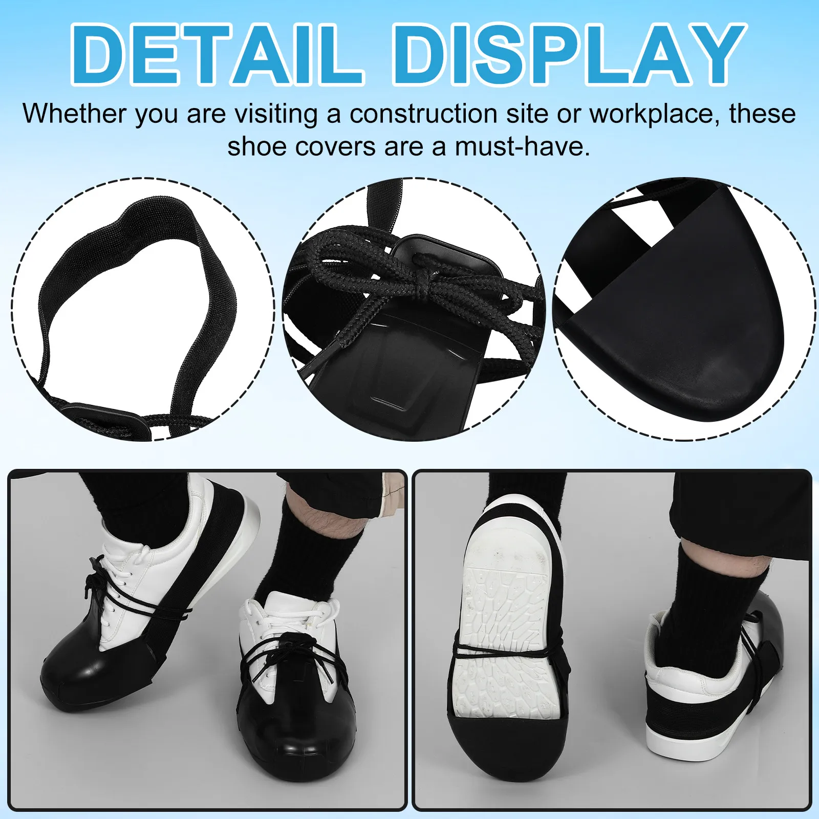 2Pairs Steel Toe Protective Shoe Covers Safety Shoe Caps Anti-Smash Non-Slip Work Shoes Cover Steel Toe Caps Unisex Shoes Cover,