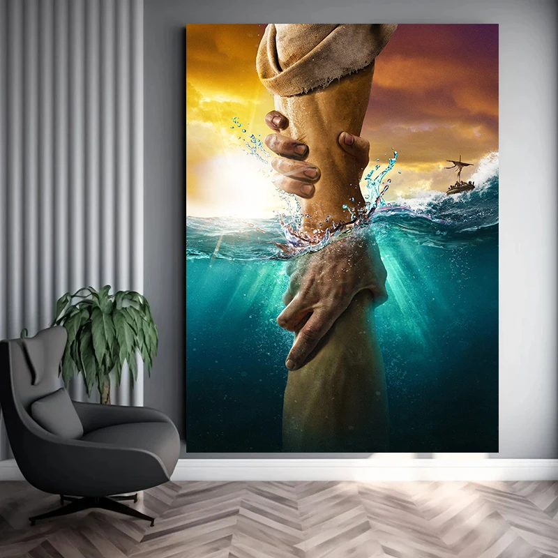 

Jesus Saves Canvas Painting Christian Posters and Prints Religion Wall Art Pictures for Modern Living Room Home Decoration