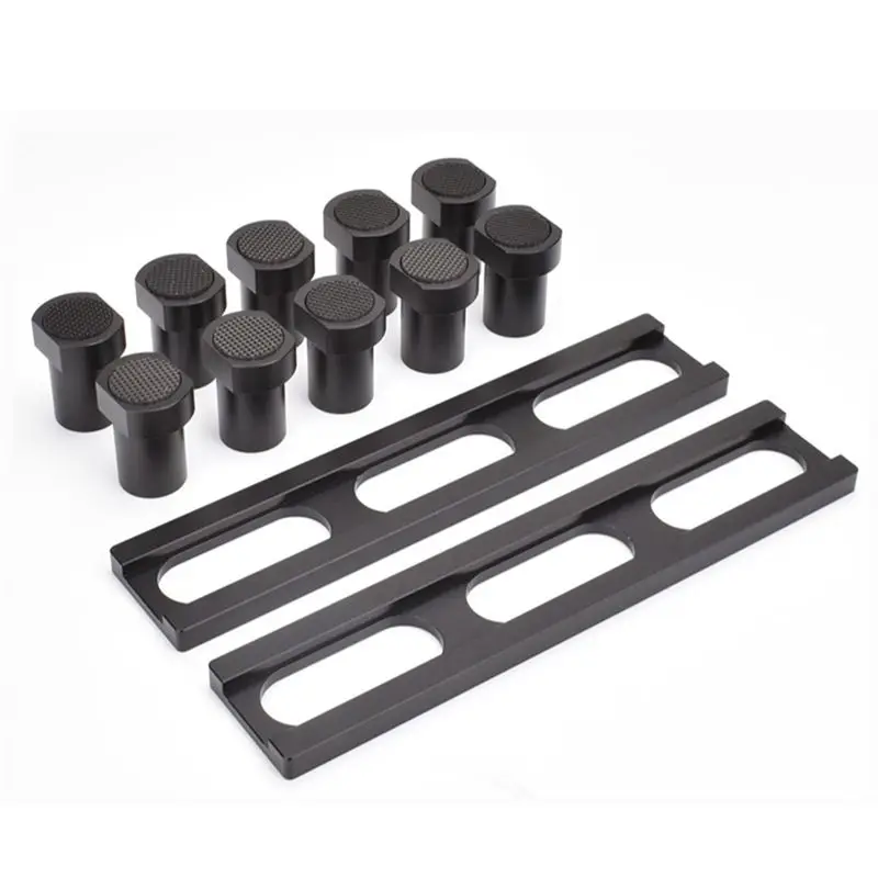 ABJT-Woodworking Table Hole Dowel Self Centering Doweling Jig Dowel Drill Guide Bushings Set Wood Dowel Jig Kit Black Durable 20