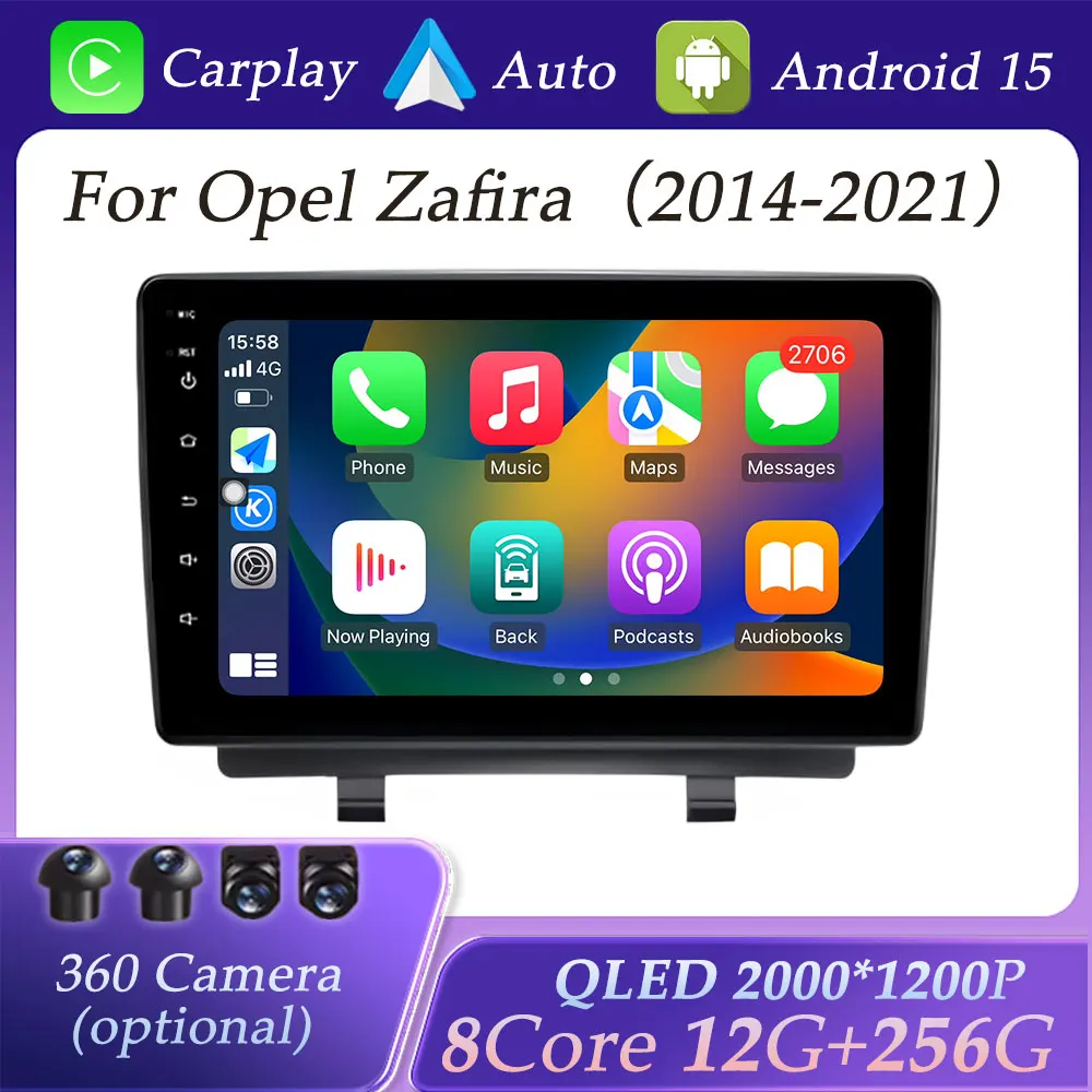 

Split Screen for Opel Zafira 2014 - 2021 Car Radio Multimedia Player GPS Navi DSP Stereo Android Auto Carplay QLED Screen WIFI