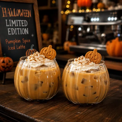 2PCS 420ml Halloween Pumpkin Glass Cup Clear Pumpkin-Shaped Drinking Glass for Iced Coffee Juice  Soda Party Drinks and Desserts