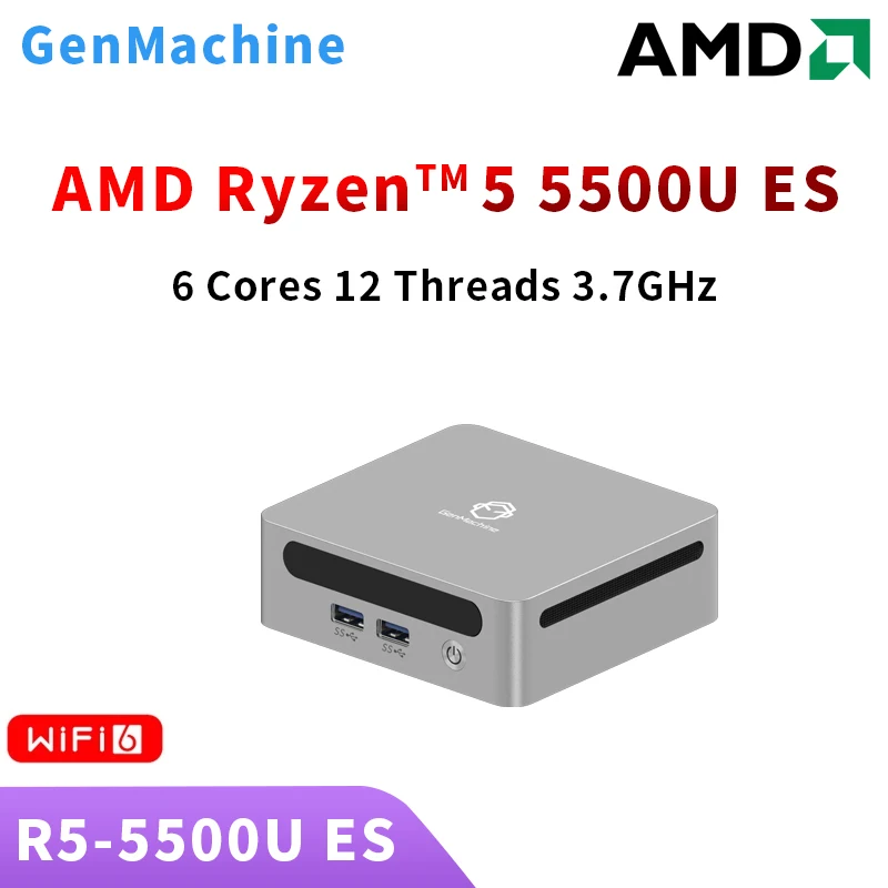 GenMachine Mini PC Ryzen 5500U ES Windows 11 DDR4 3200mhz WiFi6 pc para juegos Diy ordenador para juegos Ordenador Mini Pc Gamer