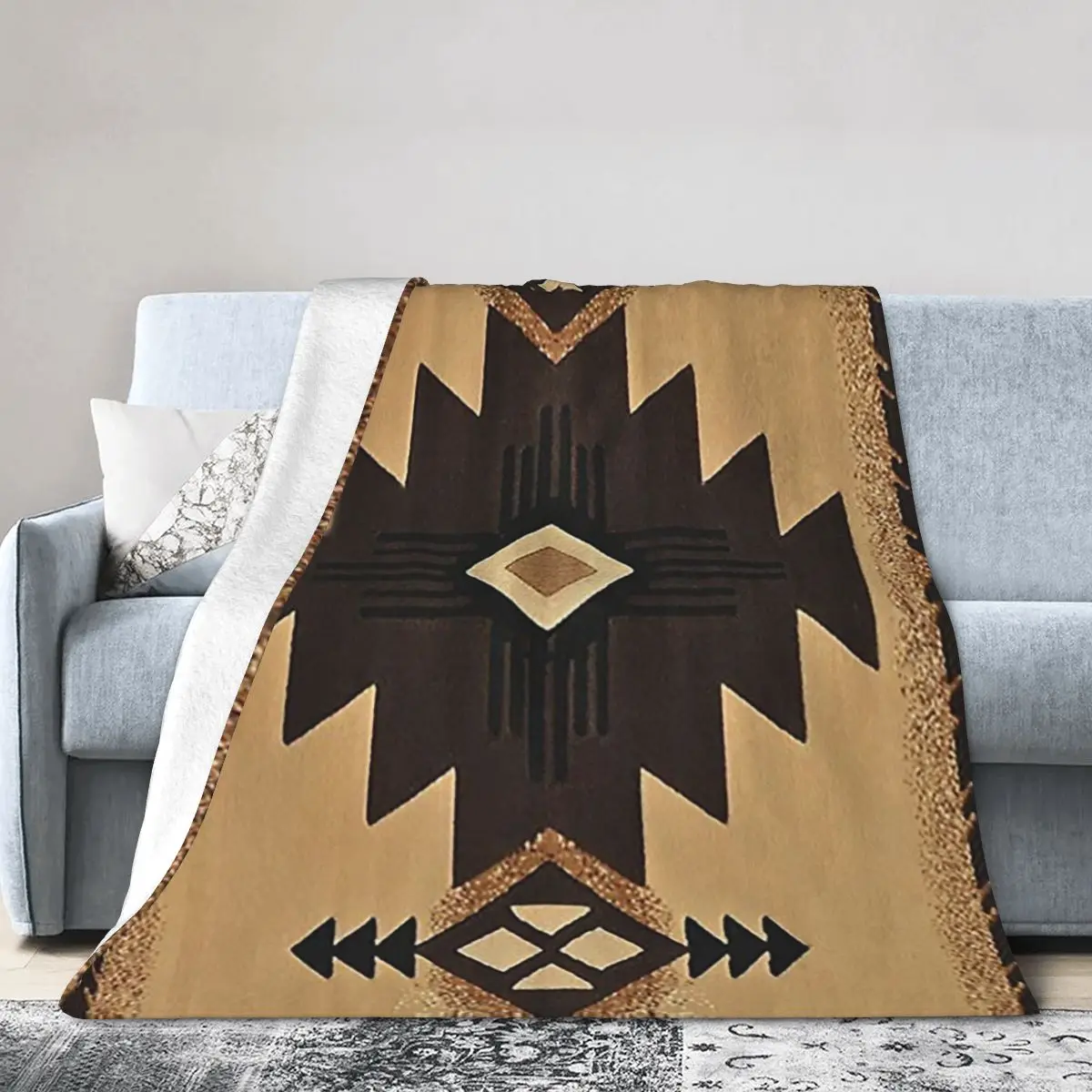 Navajo 1925 Art With Feathers Scan High Res Blankets Soft Warm Flannel Throw Blanket Bedding for Bed Living room Home Sofa