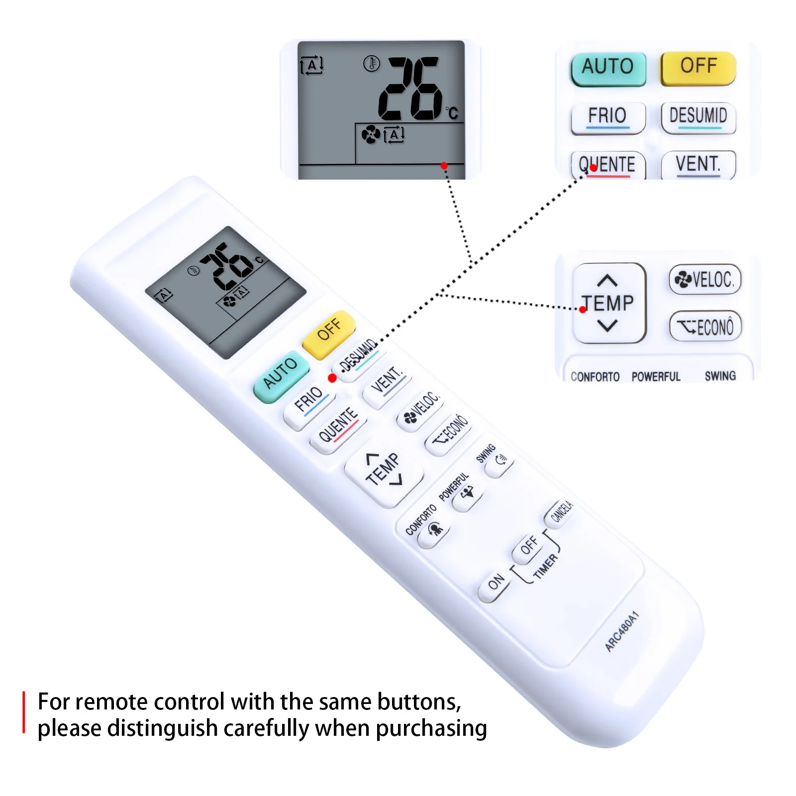 Remote Control Replace For Daikin Air Conditioner ARC480A11 ARC480A1 ARC480A13 controller