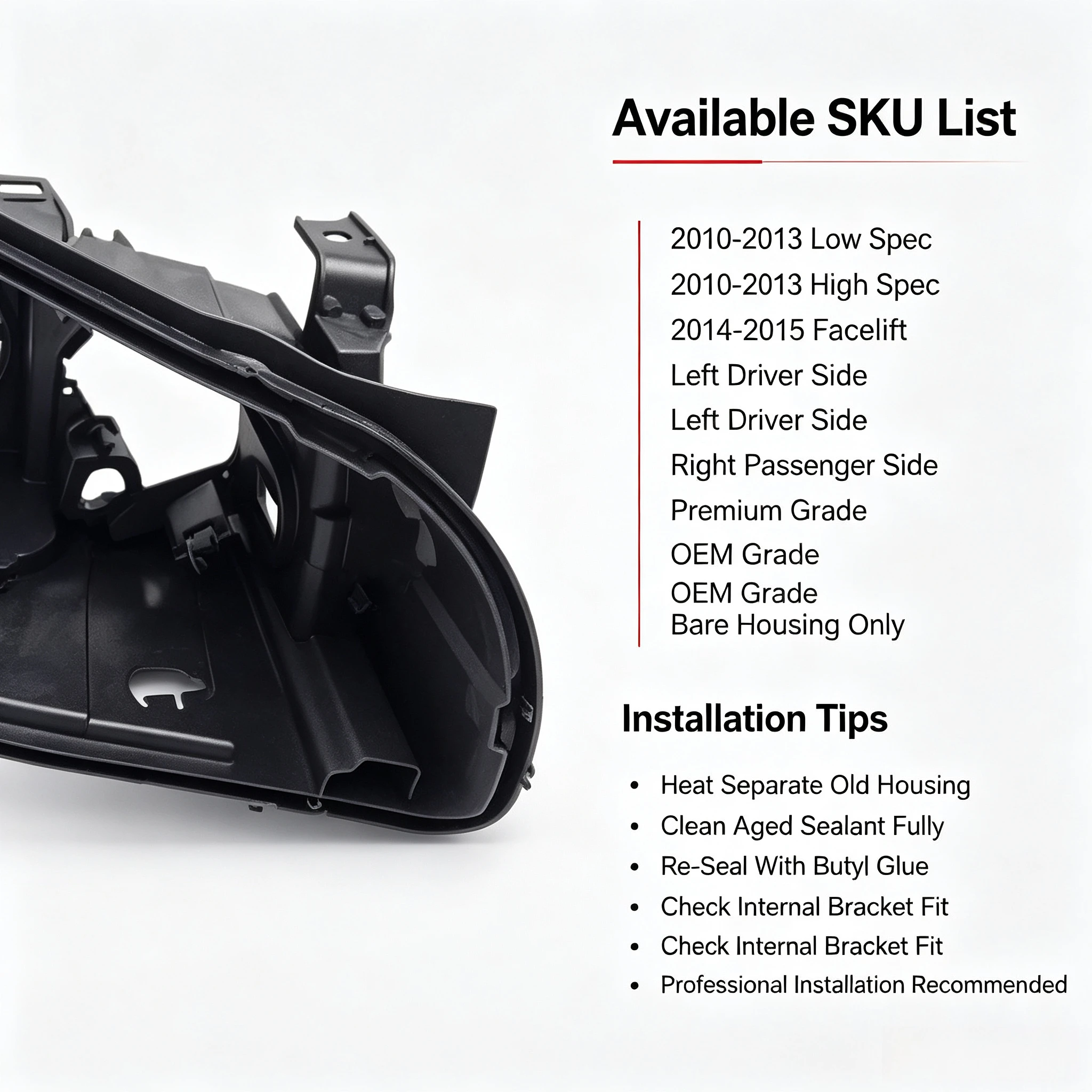 Moggic Headlight Rear Housing Cover Case Compatible with X1 E84 2010 2011 2012 2013 2014 2015 Model Left Right Side Replacement