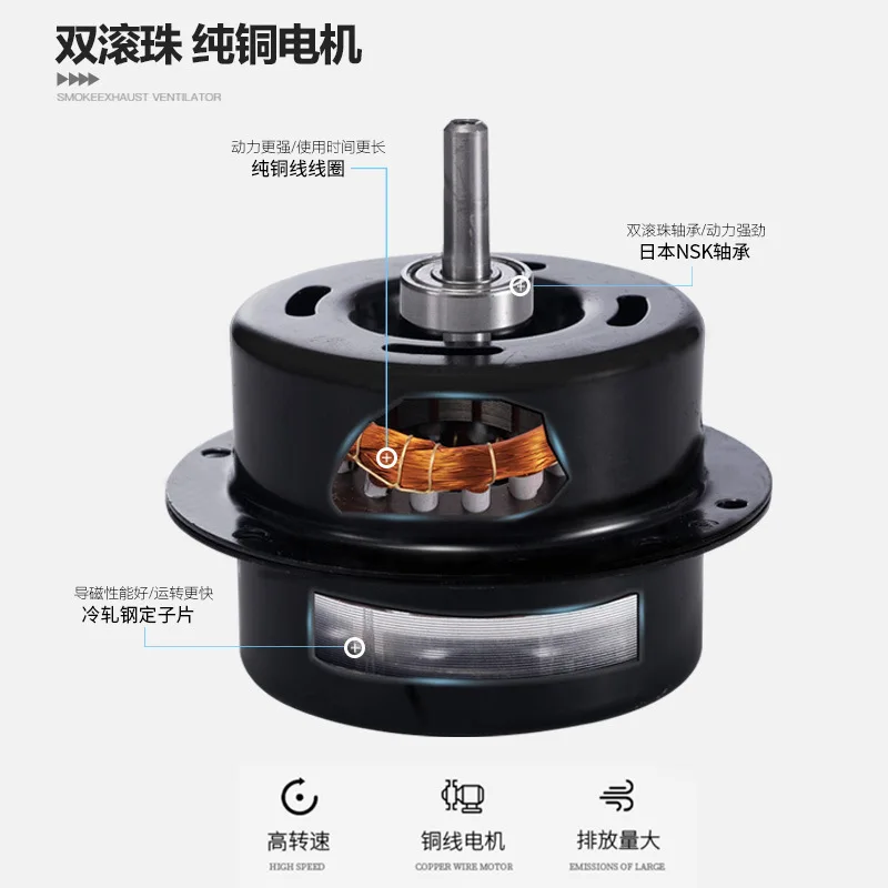 4 Inch Round Duct Fan, Black Outlet Fan 110V-220v 310M ³/H Wind Speed Heating and Ventilation Device