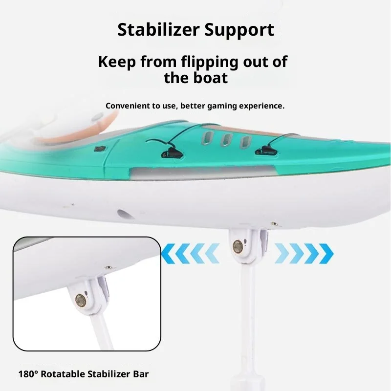 Barca RC Kayak Nave da corsa 2.4G Acqua telecomandata per bambini e ragazzi Giocattolo estivo all'aperto Gioco da competizione per remo