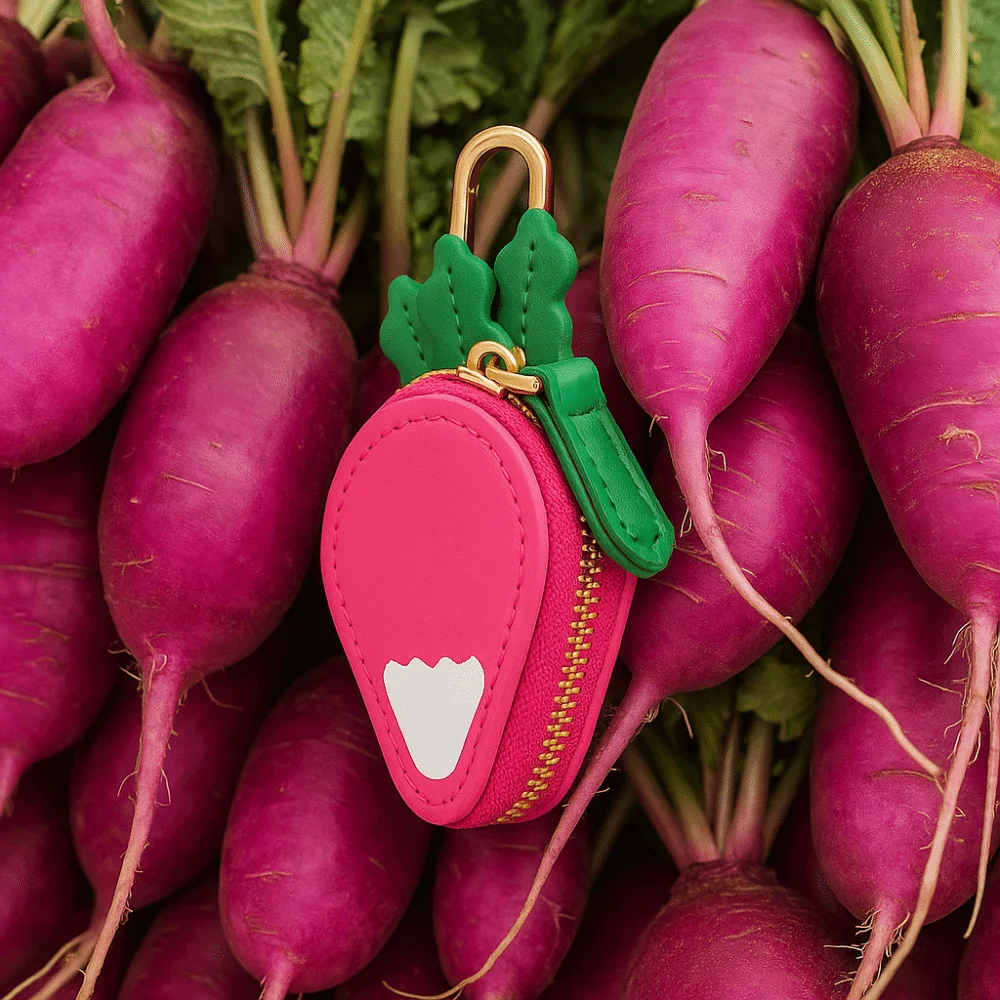 Change Bag Radish Fruit Shape Coin Purse Cute Keychain PU Leather Pendant Korean Style Zipper Mini Earphone Bag Female