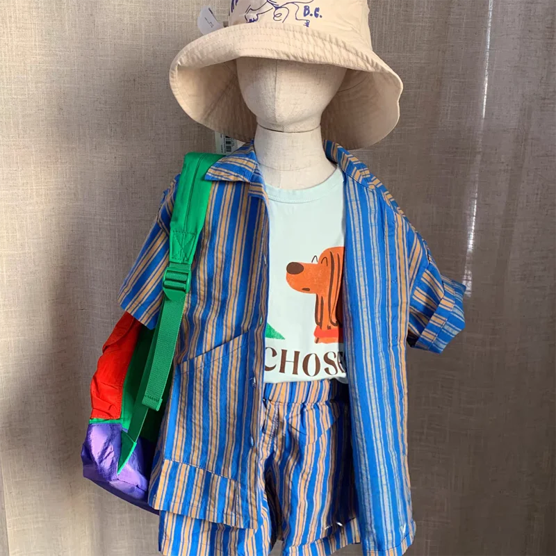 

Partial Spot 2026 BC NEW Spring Summer Baby Girl Cartoon Sets Print Kids Sets T-Shirt and Shorts Flower Boys Children Polo Shirt