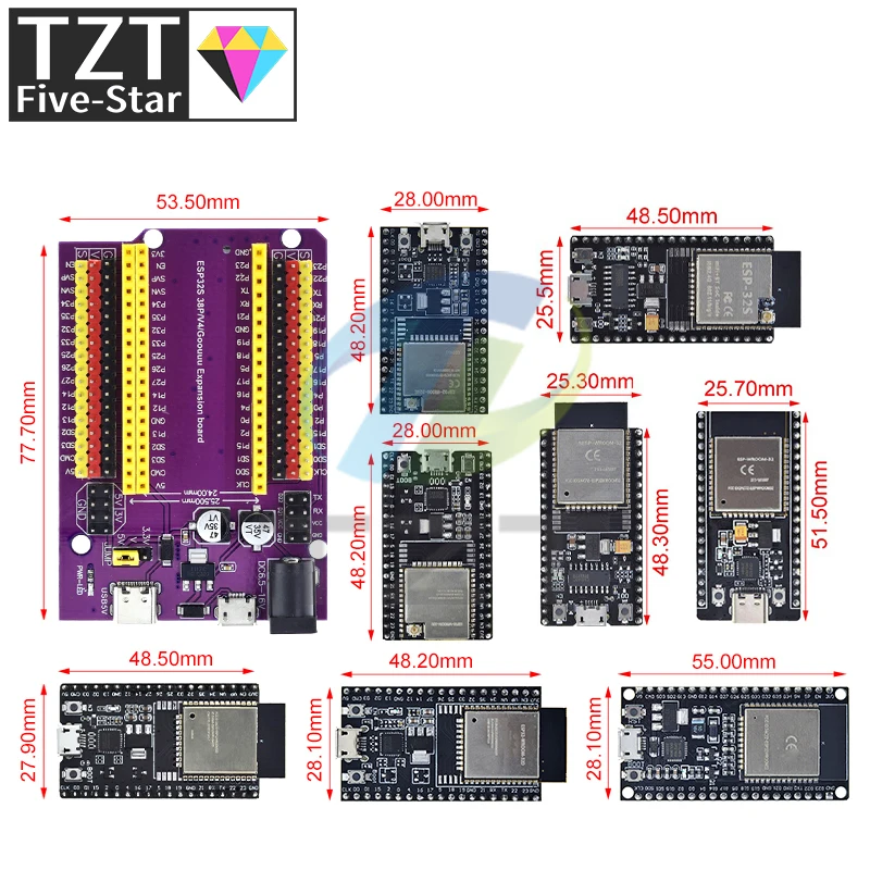 ESP32 Development Board TYPE-C/MICRO USB CP2102 WiFi+Bluetooth Dual Core ESP32-DevKitC-32 ESP-WROOM-32 Expansion Board 38PINS